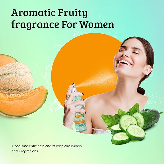 Freida and Joe Cucumber Melon Fine Fragrance Body, Womens Perfume Fragrance Body Mist & Sprays, Women's Refreshing Scented Gifts & Presents 8 oz Fine Mist Spray Bottle – Mother's Day Gift for Mom