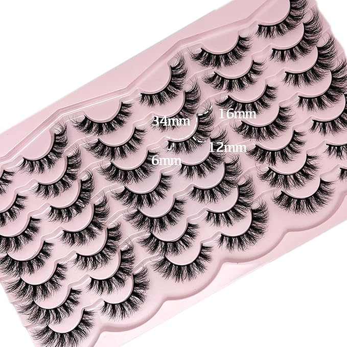 Strip Lashes Wispy Natural Cat Eye Lashes Mink C Curl Lash Strips Short Fluffy Eyelashes Pack Soft Faux Mink False Eyelashes Natural Look