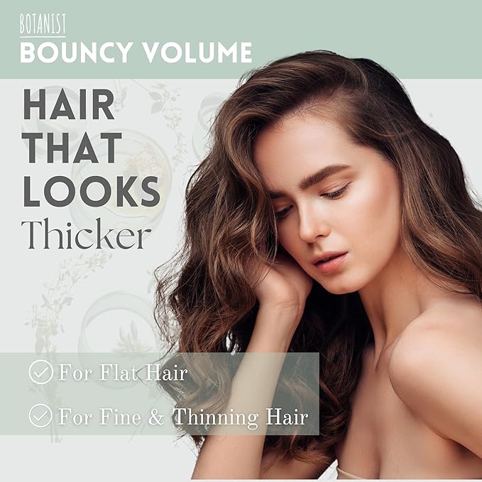 BOTANIST Hair Thickening Shampoo and Conditioner Set for Curly Hair, Anti Thinning Shampoo & Conditioner for Women with Keratin& Jojoba Oil, Sulfate & Paraben Free from Japan 31.7Fl Oz BOUNCY VOLUME