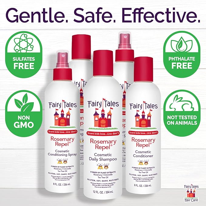 Fairy Tales Rosemary Repel Daily Kids Shampoo– Kids Like the Smell, Lice Do Not, 32 fl oz. (Pack of 2)