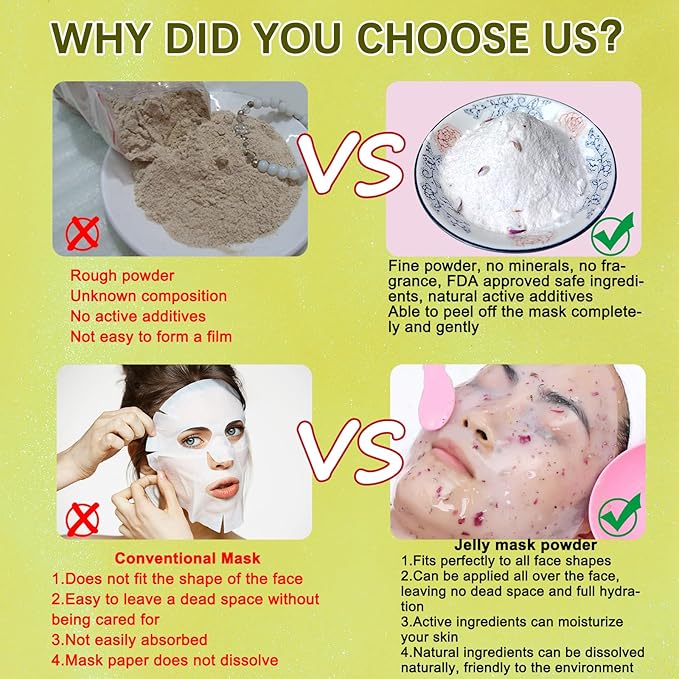 YMEYFAN Jelly Mask Powder for Facials Pro, Turmeric Controlling Oil Deep Cleansing Blackheads Removal Peel Off Gel Face Mask Skin Care, Esthetician Supplies