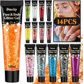 14 Colors Body Glitter,Face Glitter Makeup for Kids Women,Sparkly Chunky Hair Glitter for Eye Lip Nails,Mardi Gras Glitter Makeup Face Paint,Singer Concerts Disco Rave Festival Accessories