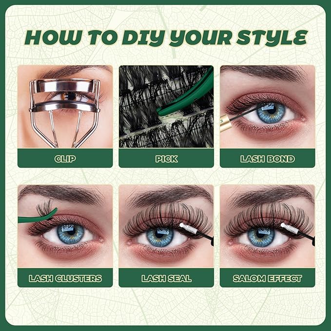 KEYYOU Lash Clusters Thick Volume 280pcs 80D&100D 10-18mm D Curl Eyelash Clusters with 0.03mm Thin Band, Super Soft Wispy for Beginner DIY at Home