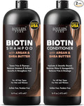 SOULSPA PURE Biotin Argan Oil Shampoo and Conditioner Set - Shea Butter Moisturizing Formula for Curly, Dry & Damaged Hair - Deep Hydration for Men & Women - Made in USA - 16 fl oz Each