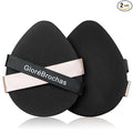 Makeup Sponge Set, GloréBrochas 2PCS Micro Porous Low Absorption Foundation Sponges, Latex-Free PU Makeup Puff, 3.2inches Soft Dual-Sided Powder Puff for Face Powder, Black