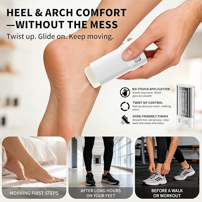 NDC Listed Heel Pain Relief Arnica Gel Stick GMP Grade OTC Salve with Camphor and Hypericum Perforatum Oil for Foot Neuropathy Burning Tingling and Bruises 0.71oz