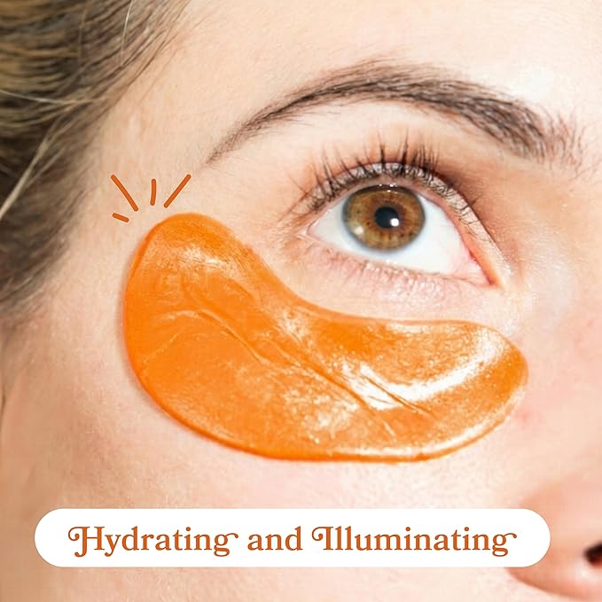 LE GUSHE Vitamin C Eye Patches with Collagen and Snail Mucin, Aloe Vera Eye Patches for Puffy and Dark Undereyes, Korean Skincare for All Skin Types, 30 Pairs