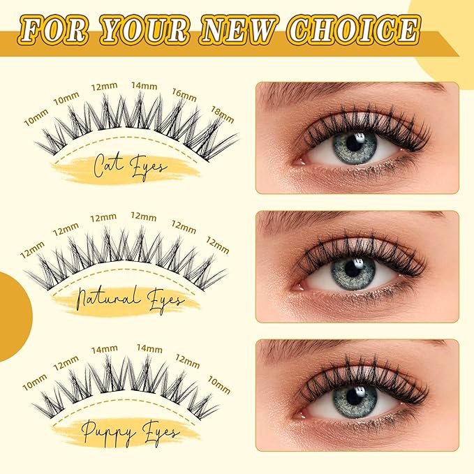 Lash Clusters Individual Lashes 120 Clusters Manga Lash Clusters 10-18mm D Curl Clusters Eyelash Extensions Fairy Wispy Eye Lashes DIY Lash Extensions at Home (LF07 Lashes Only)