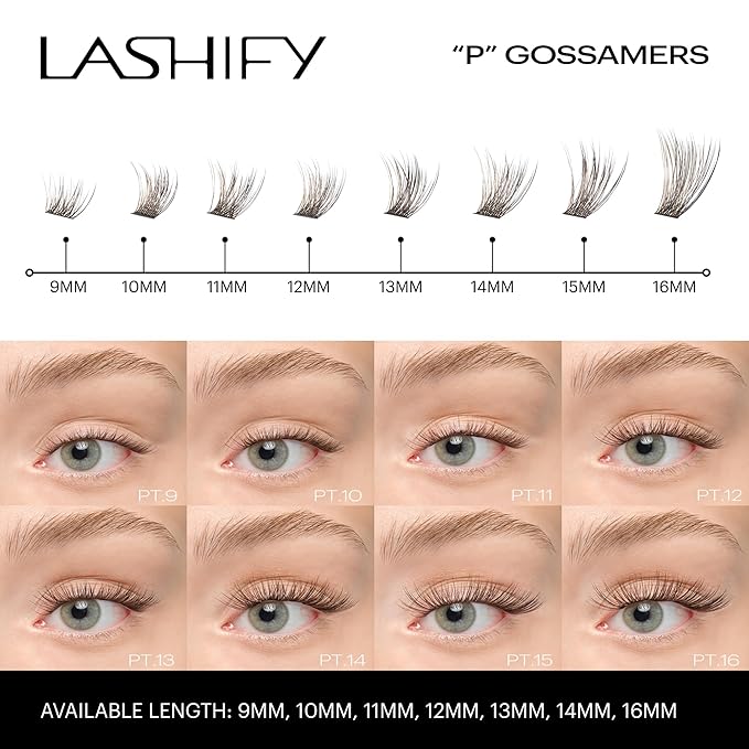 Lashify Plushy 15mm Gossamer Lashes in Truffle Color, Easy DIY False Lashes for a Voluminous Yet Still Natural Look