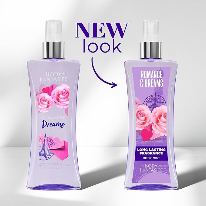 Body Fantasies Signature Fragrance Body Spray, Romance & Dreams, 8 fl oz (Pack of 2)