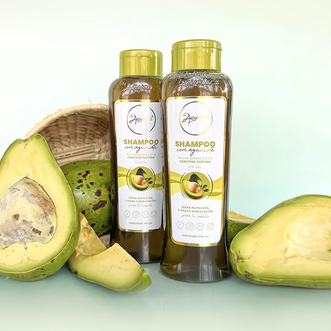 ANYELUZ Avocado Moisturizing Shampoo, Enriched with Omega 3, 6, 9, and Biotin, Repairs and Protects Damaged Hair Fibers, Enhances Hair Shine and Guards Against Sun Damage