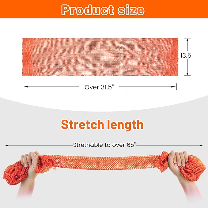 ZOCY African Net Sponge, Authentic Exfoliating Body Scrubber for Bath and Shower, Multiple Textures with Gentle Deep Exfoliating and Rich Lather for All Skins (Orange)