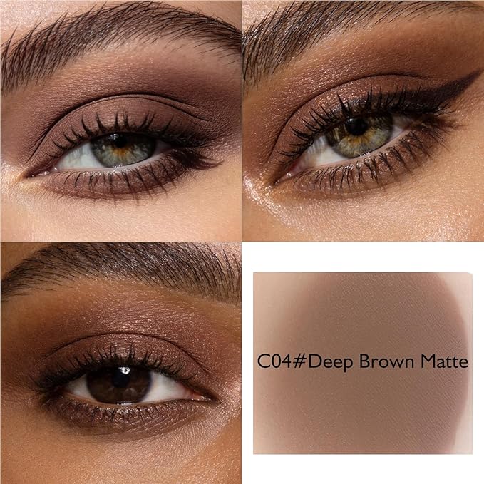 Deep Brown Eyeshadow Palette, Single Matte Eye Shadow Palette High Pigment Neutral Eyeshadow Compact Pressed Powder Primer Lightweight Blendable for Daily Natural Eye Makeup for Older Women