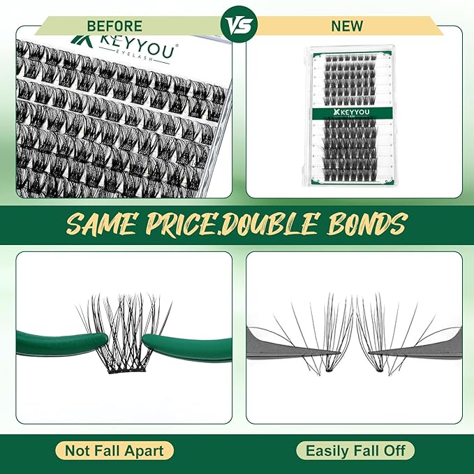 Lash Clusters 96pcs Individual Lashes Y11 D Curl 12mm Cluster Lashes KEYYOU Volume Wispy Lash Extension Soft&Comfortable Easy DIY at Home(Y11 D-12mm)