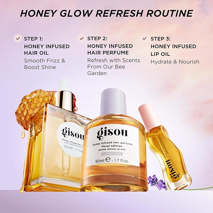 Gisou Honey Infused Hair Perfume – Long-Lasting Hair Fragrance with Mirsalehi Honey & Argan Oil, Lavender Berry,1.7 Fl Oz