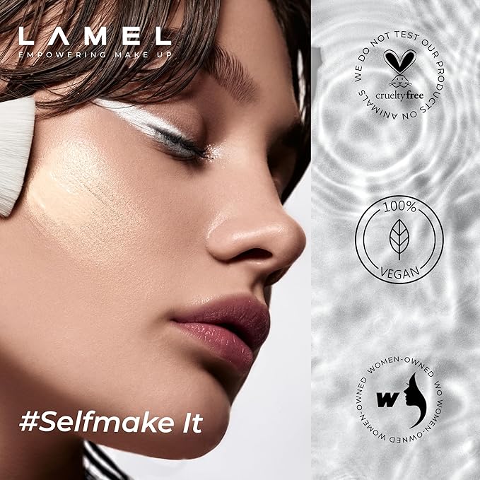 LAMEL Smartskin Serum Tinted Foundation - Hydrating & Nourishing - Hypoallergenic & Skin-Caring - Color Correcting - Anti-Aging Formula with Hyaluronic Acid - 402, 1,18 fl.oz