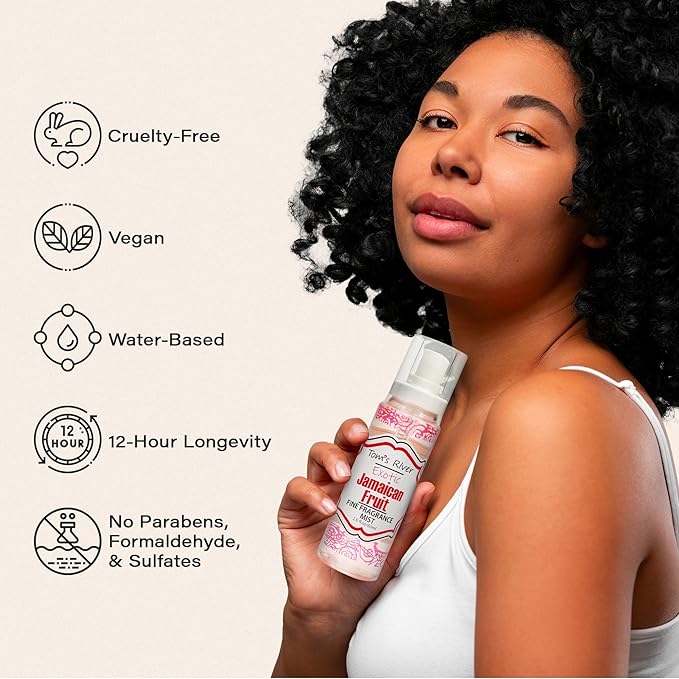 Tom's River Fine Fragrance Body & Hair Mist | Jamaican Fruit Scented (Pack of 3) | For Daily Use | Travel-Friendly | 2 fl oz/ 60ml per Bottle (Pack of 3, Jamaican Fruit)