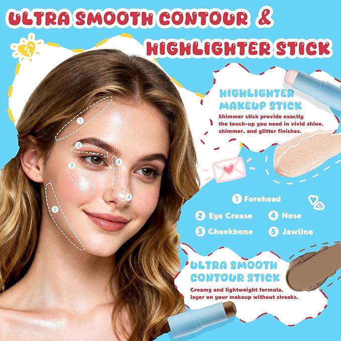 Color Nymph All In One Makeup Kit For Teens Girls with Cute Makeup Handbag, Makeup Gift Set for Women Full Kit Includes Eyeshadow Blush Contour Highlighter Lipgloss Mascara Eyeliner and Mirror