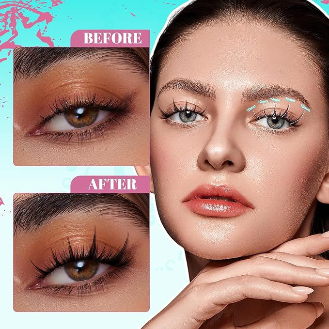 Lash Clusters 160PCS Fairy Eyelash Clusters with Manga Eyelashes Wide Stem Cluster Eyelash Extensions Natural Individual Lashes Cluster for Beginner Use at Home(Lily,C-Mix10-18mm)