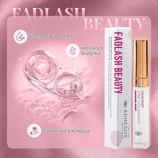 Lash Glue DIY Eyelash Glue for False Lashes Waterproof Eye Lash Glue with Super Strong Hold & Latex-Free White Strip Lashes Glue for Self-Application at Home