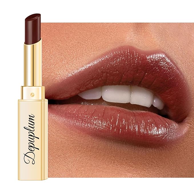 Depuplum Black Berry Lipstick for Women Moisture Lip Gloss Tinted Lip Balm Sheer Lipsticks for Mother's Day Nourishing Hydrate Glossy Lipstick for Dry Lips (DM65 Berry)