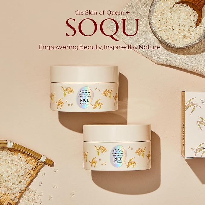 OQU Heartleaf Calming & Moisturizing Face Cream - 3,000,000ppb Heartleaf Extract for Sensitive Skin - Korean Moisturizer with Collagen, Hyaluronic Acid & Aloe - Skin-Friendly pH 6.0-1.69 fl.oz (Rice)