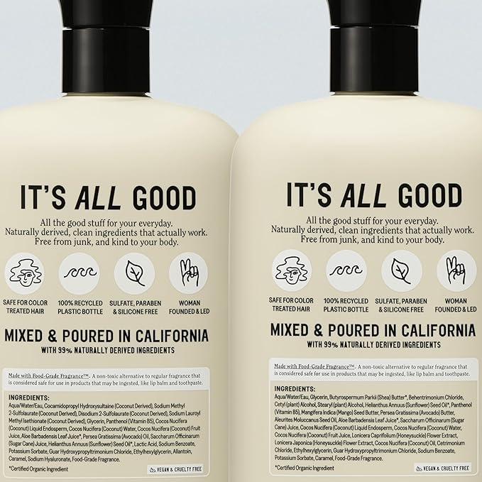 California Naturals Classic Clean Toasted Coconut Shampoo and Conditioner Set, Hair Care for Women & Men, Natural, Vegan, Cruelty, Silicone, Paraben, and Sulfate Free Shampoo, Color Safe, 20 Fl Oz