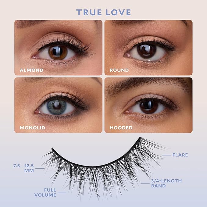 Velour Effortless Self Adhesive Eyelashes (2-Pack), Reusable Pre Glued Strip Lashes, No Trim Needed Lash Strips, Press On Eyelashes No Glue Needed, Lightweight Adhesive Eyelash Strips