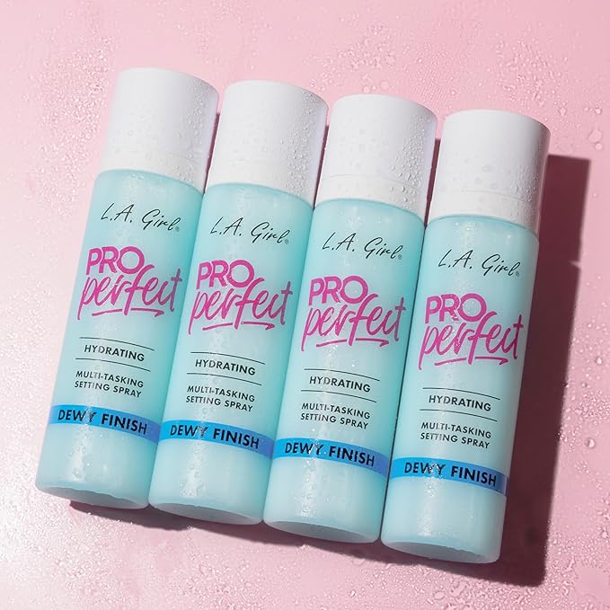 L.A. Girl Cosmetics PRO Perfect Setting Spray, Dewy Finish, Alcohol-Free, Birch Sap + Water Base, Micro Mist Formula, Hydrating, Pore-Blurring, Fragrance-Free GFS300