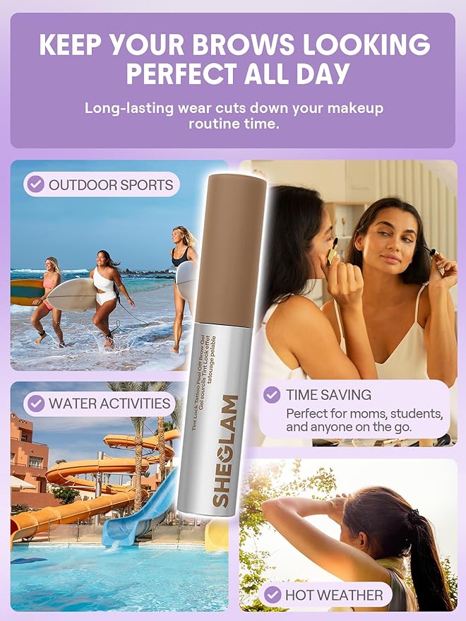 SHEGLAM Tint Lock Tattoo Peel Off Brow Gel- Ebony