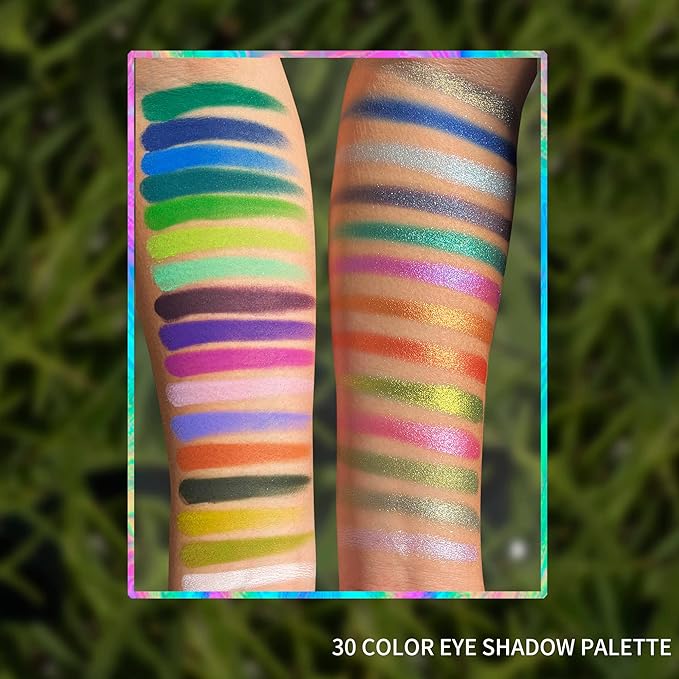 Professional super shine shimmer 30 color eyeshadow palette,high pigment matte+duochrome+shimmer,Cruelty- Free Makeup Pallet,Colorful Powder Long Lasting Waterproof Eye Shadow (make up-1)