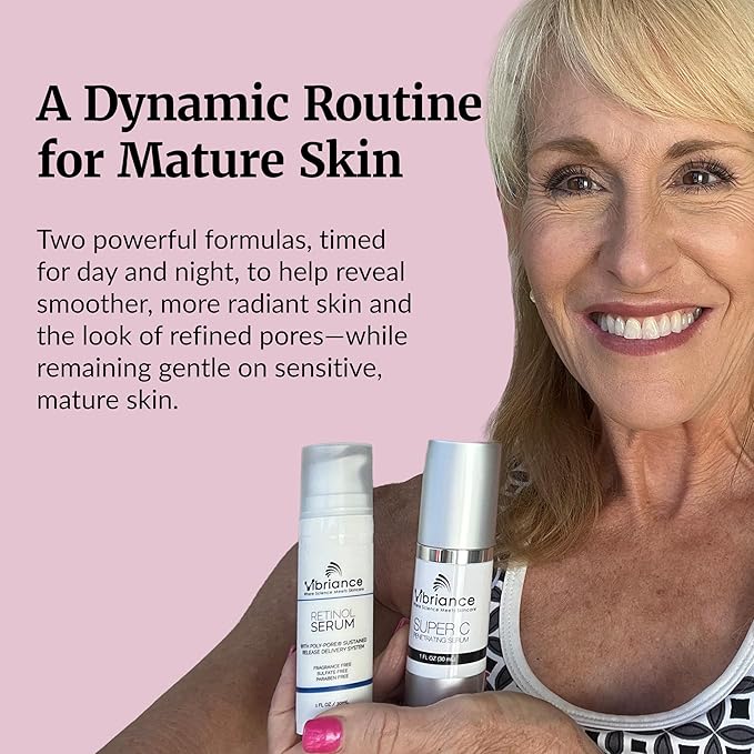 Vibriance Dynamic Duo Skincare Bundle | Super C Vitamin Serum, Retinol Skin Care Set - Age-Defying Night and Day Retinol and Vitamin C Serum for Face Routine Skincare Kit (Pack of 2)