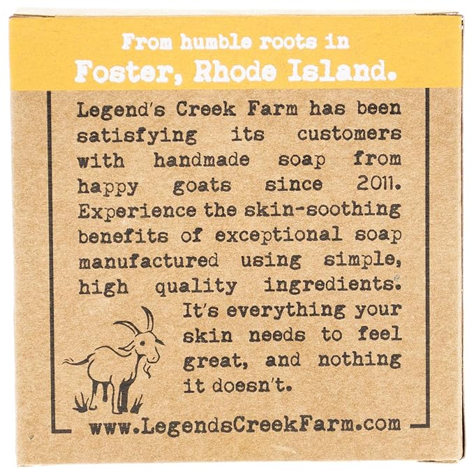 Legend's Creek Farm Goat Milk Soap - Cleansing Moisturizing Bar for Hands and Body - 5 Oz Creamy Lather, Nourishing, Gentle Natural Soap for Sensitive Skin (Oatmeal, Milk & Honey, Pack of 1)