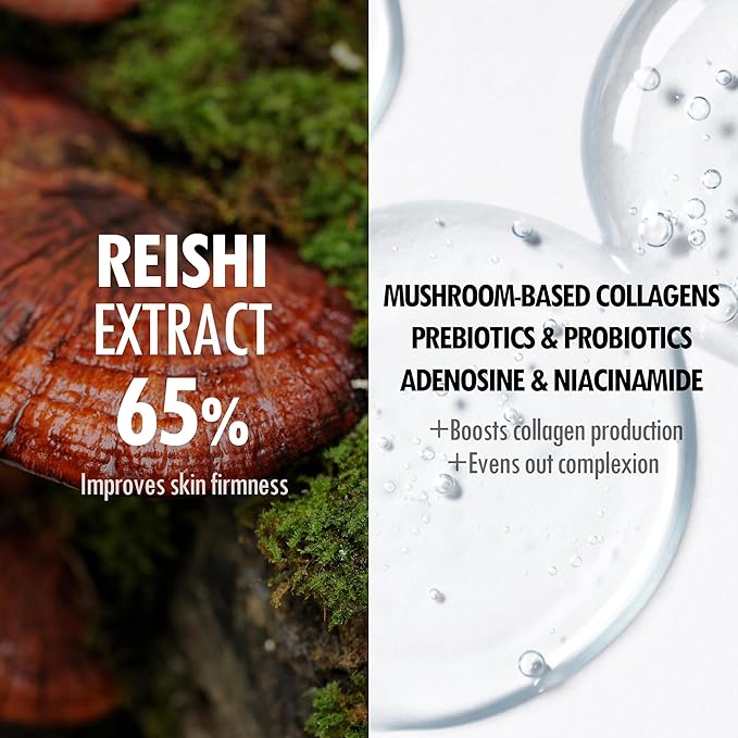 VEGREEN Skin Barrier Reishi Face Serum Skin Barrier Repair Moisturizer | Korean Hydrating Serum w/Mushroom Extracts & Lactobacillus Ferment | Glass Skin Serum for Face for All Skin Types 1.69 fl oz