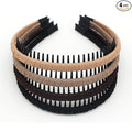 JOBAND 4pcs Hairbands for Women, Non-Slip Zig Zag Headbands, Adjustable Teeth Comb Hair Hoop, Daily Use, Yoga, Spa, Parties, Resin Cotton Blend
