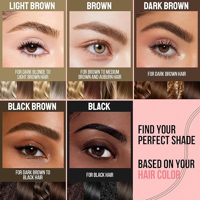 Eye Brow Pencils for Women - Eyebrow Pencil 2-in-1 Dual-Ended Microblading Eyebrow Pen with 3-Fork-Tip and Ultra Precise Brush-Tip Create Natural Hair-Like Brows, Last All-Day, Light Brown