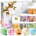 Gifts for Women & Men - 15 Pcs Luxurious Spa Gift Set Bath and Body Gift Set for Mom Dad | Perfect Valentines Day, Christmas, Mothers Day, Birthday Gifts with 6 x 150g Bath Salt 6 x 100g Bath Bomb