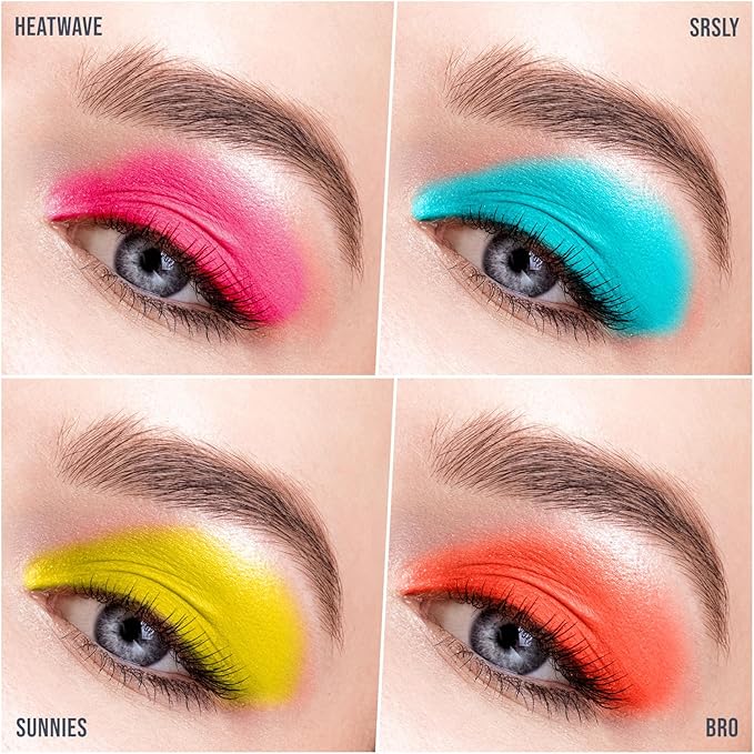 Profusion Cosmetics 10 Shade Eyeshadow Palette - High Pigmented Multi-Finish Colors, Vegan & Cruelty-Free, Create Stunning Looks On-the-Go - Travel-Friendly & Versatile Makeup, Neon