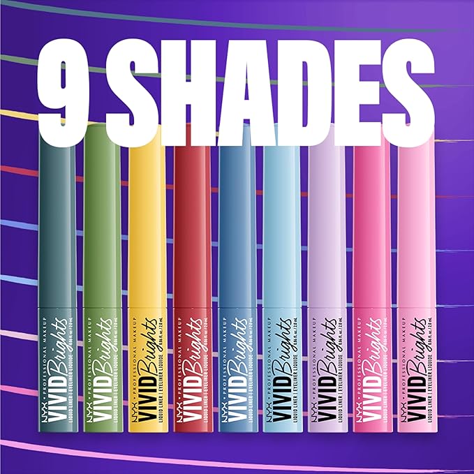 NYX PROFESSIONAL MAKEUP Vivid Brights Liquid Liner, Smear-Resistant Eyeliner with Precise Tip - Sneaky Pink (Pack of 2)