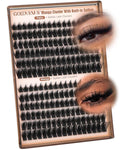 Goddvenus Manga Lash clusters With Spikes Wispy Cluster Eyelash Extensions Natural Fairy Eyelash Clusters D Curl Individual Lashes Fluffy False Eyelashes (12-18mm)