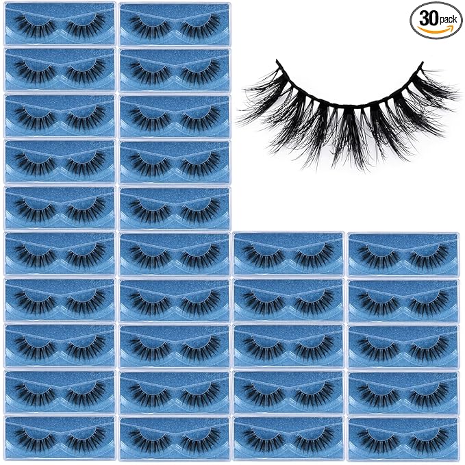 APCYUST Lashes Mink Bulk Wholesale Lashes 5D Fluffy Eyelashes (Doll Eye 30 Pairs)