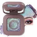 Erinde Plum Mauve Green Blue Duochrome Glitter Eyeshadow Palette, Holographic Chameleon Shimmer Metallic Eye Shadow, Rich Color, Color Shift Sparkle Iridescent Eye Brightener Fairy Makeup for Rave, 02