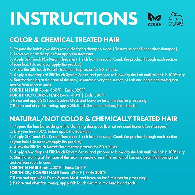 Hair Bar NYC DYI Silk Touch Plus Keratin Smoothing Treatment Home Kit - Vegan & Formaldehydee Free, Made in Italy (For All Hair Types) Up to 2 Applications, Lasts up to 5 months