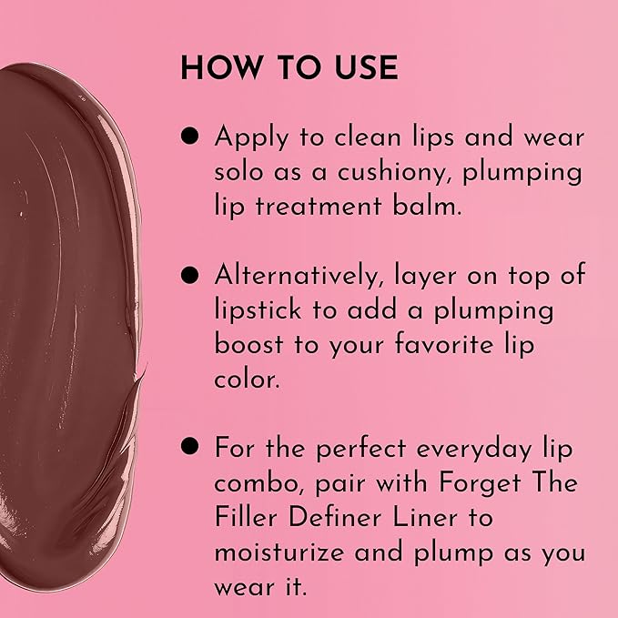 LAWLESS Women's Forget the Filler Lip Plumping Line Smoothing Tinted Balm, Amaretto, 0.09 Ounce