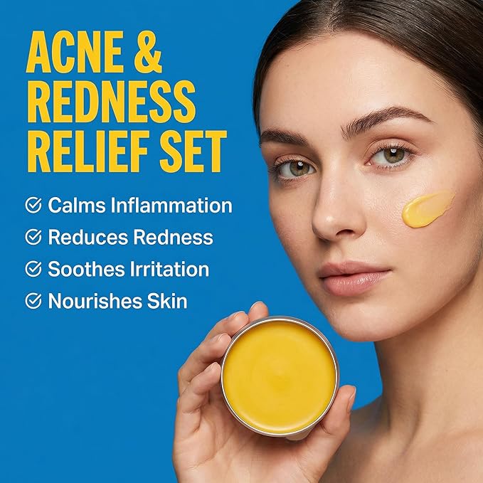 Redness Relief Face Balm, Plant-Based Moisturizing Balm for Blemish-Prone Skin, Soothing Care for Sensitive, Oily & Combination Skin, Supports Skin Barrier, Daily Facial Care, 1.05 Oz