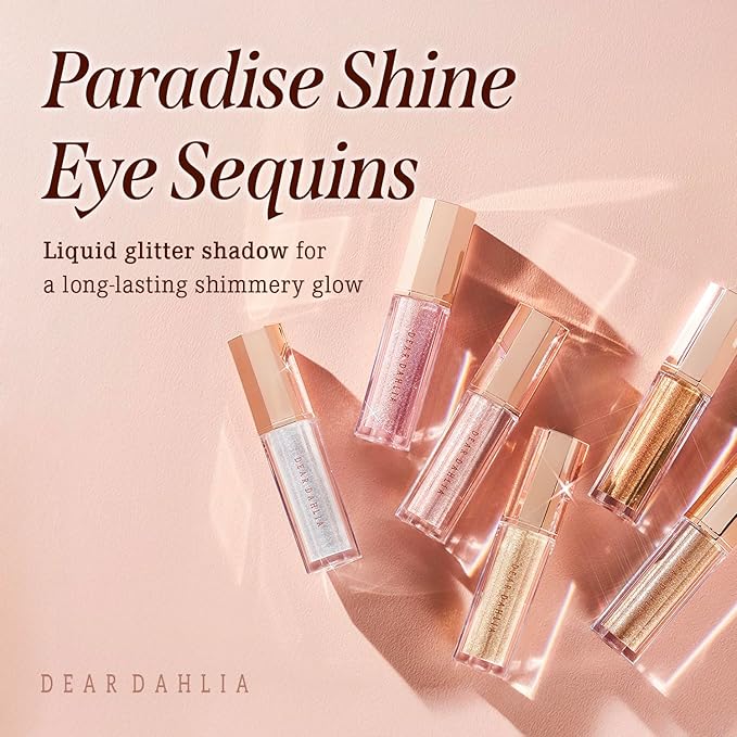 DEARDAHLIA Paradise Shine Eye Sequins (Mystic Daze) - Lightweight Liquid Glitter Eyeshadow, Minimal Fallout, High-Shine Pearl Finish, Lightweight, Blendable, Vegan Korean Eye Makeup. 0.14 oz