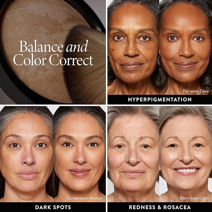 LAURA GELLER NEW YORK Award-Winning Baked Balance-n-Brighten Color Correcting Powder Foundation - Golden Medium - Buildable Light to Medium Coverage - Demi-Matte Natural Finish