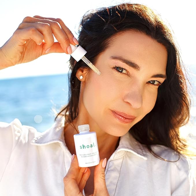 Shoal Sea Cucumber Collagen Serum for Face, Firming & Hydrating Anti Aging Serum with Peptides & Hyaluronic Acid for Fine Lines, Wrinkles & Radiant Skin (30ml / 1 fl. oz)
