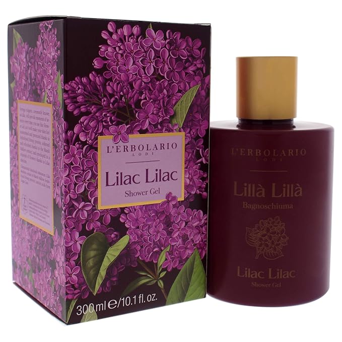 L'Erbolario Shower Gel – Moisturizing Body Wash with Floral Scent – Soothing and Refreshing Body Soap with Botanical Extracts - Lilac Lilac - 10.1 oz