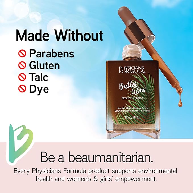 Physicians Formula Butter Glow Bronzing Serum, Innovative & Nourishing Skincare Bronzing Drops for Radiant, Natural Sunkissed Complexion - Sunkissed Glow